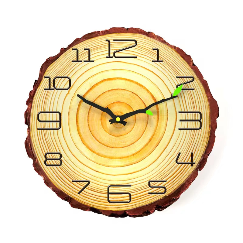 Large Vintage Wooden Wall Clock - Modern Rustic Design for Home, Office, and Cafe Decor
