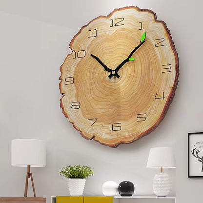 Large Vintage Wooden Wall Clock - Modern Rustic Design for Home, Office, and Cafe Decor