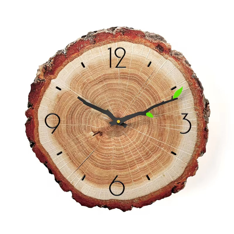 Large Vintage Wooden Wall Clock - Modern Rustic Design for Home, Office, and Cafe Decor