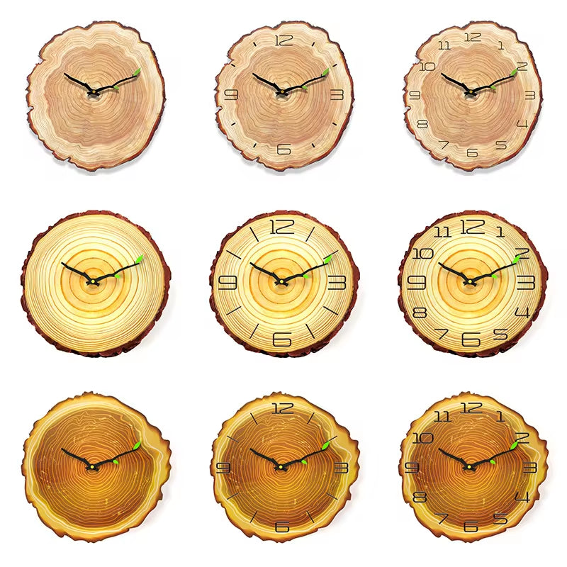 Large Vintage Wooden Wall Clock - Modern Rustic Design for Home, Office, and Cafe Decor