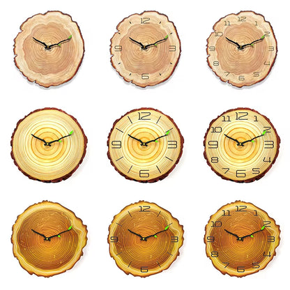 Large Vintage Wooden Wall Clock - Modern Rustic Design for Home, Office, and Cafe Decor