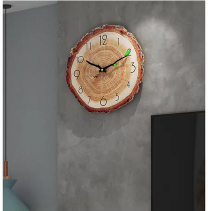 Large Vintage Wooden Wall Clock - Modern Rustic Design for Home, Office, and Cafe Decor