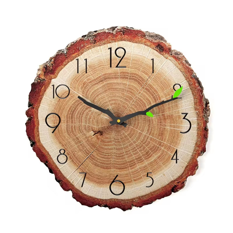 Large Vintage Wooden Wall Clock - Modern Rustic Design for Home, Office, and Cafe Decor