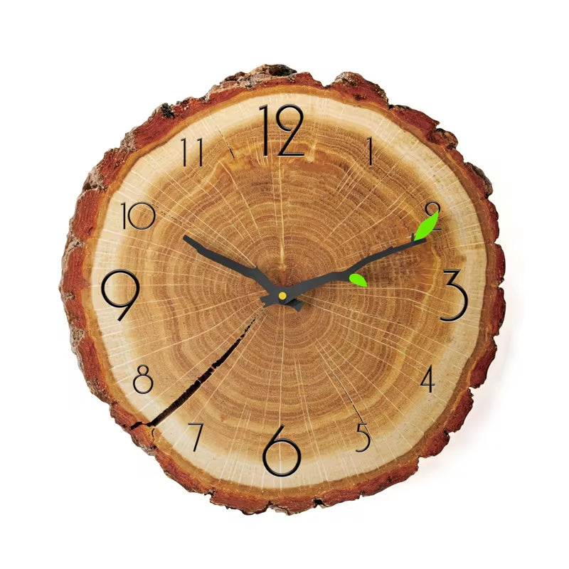 Large Vintage Wooden Wall Clock - Modern Rustic Design for Home, Office, and Cafe Decor