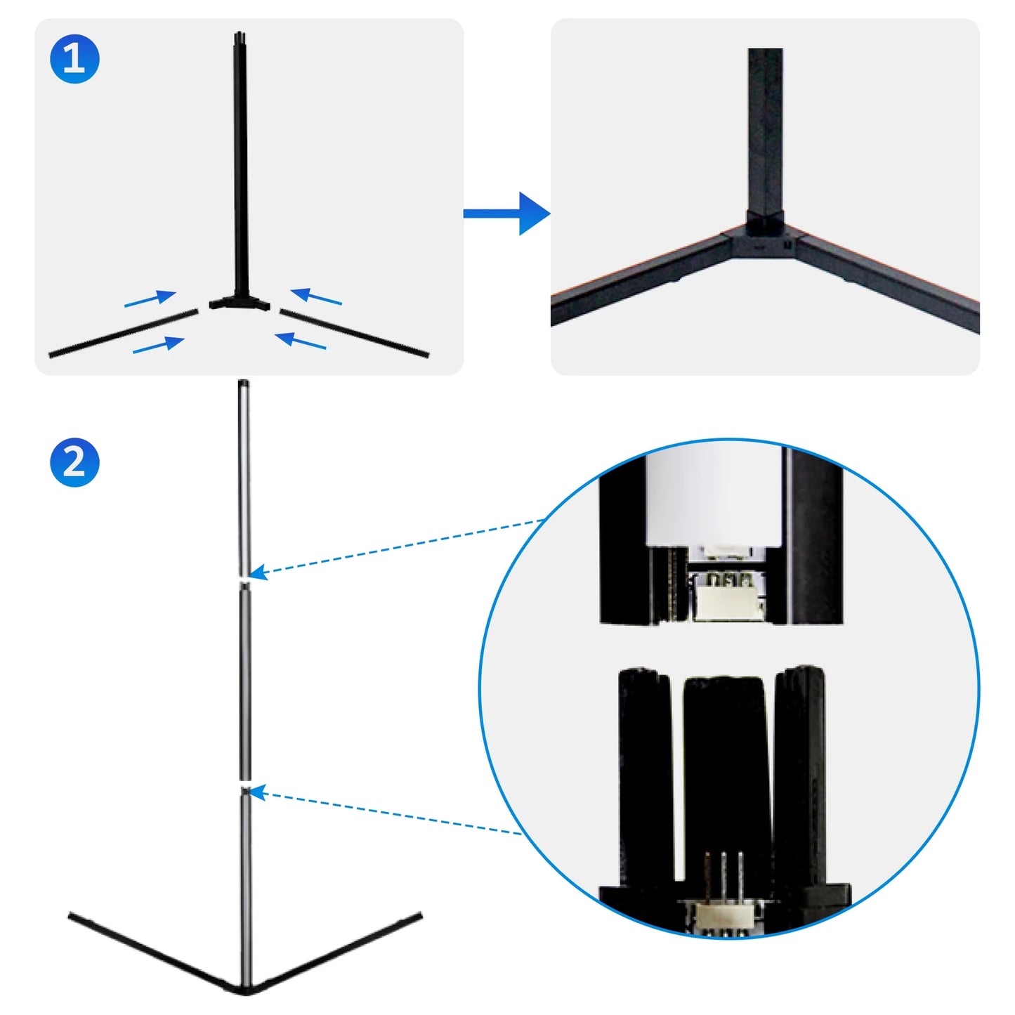 Smart RGB Corner Floor Lamp with App and Remote Control, 16 Million Color Options, Music Sync, Modern Design for Bedroom, Living Room, and Gaming Room, Timing and Scheduling Features
