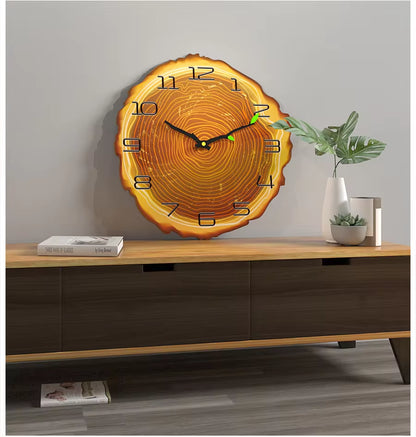 Large Vintage Wooden Wall Clock - Modern Rustic Design for Home, Office, and Cafe Decor