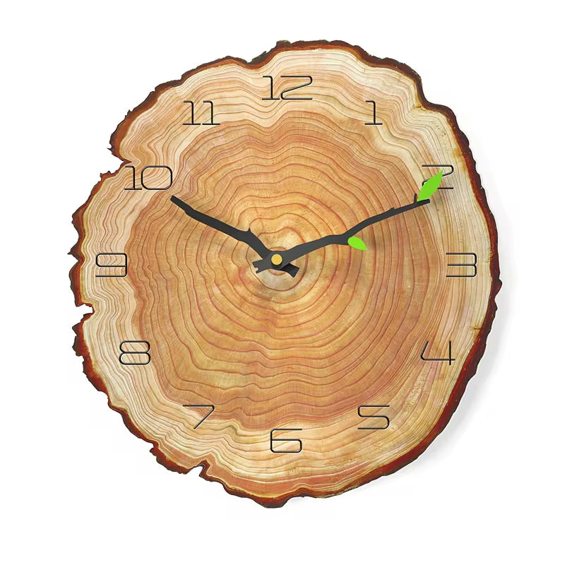 Large Vintage Wooden Wall Clock - Modern Rustic Design for Home, Office, and Cafe Decor
