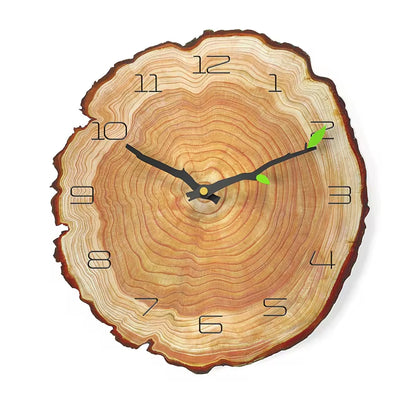 Large Vintage Wooden Wall Clock - Modern Rustic Design for Home, Office, and Cafe Decor