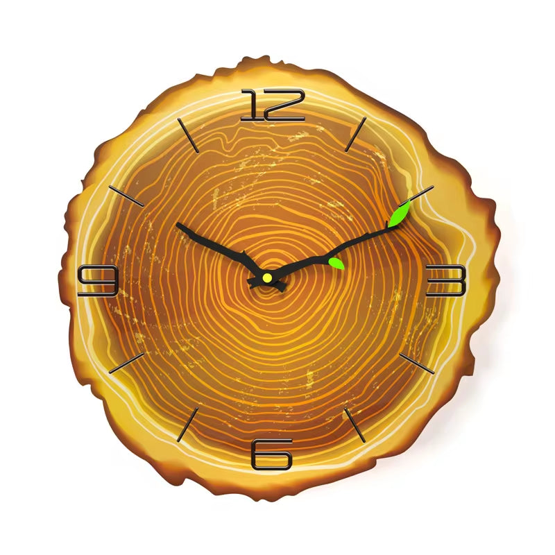 Large Vintage Wooden Wall Clock - Modern Rustic Design for Home, Office, and Cafe Decor
