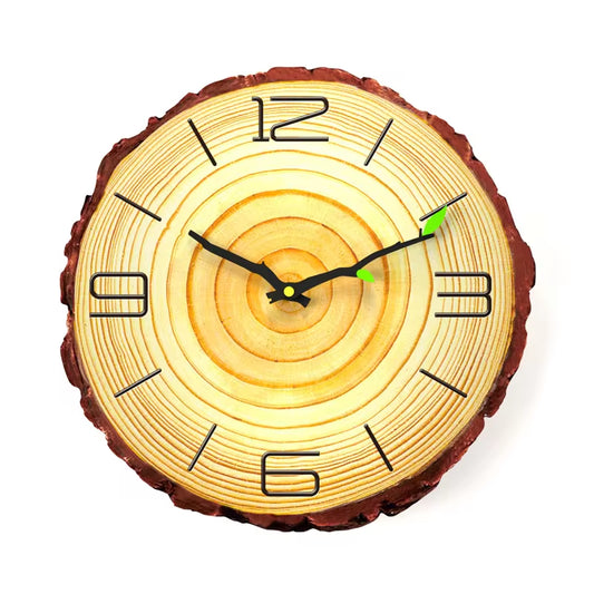 Large Vintage Wooden Wall Clock - Modern Rustic Design for Home, Office, and Cafe Decor